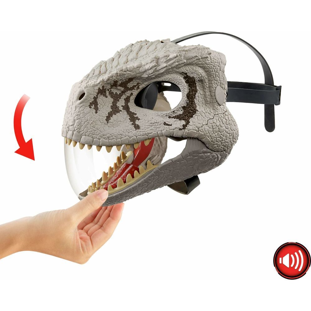 Jurassic World Chaos Theory ATROCIRAPTOR GHOST DINOSAUR MASK With Roar Sound NEW - Picture 3 of 13